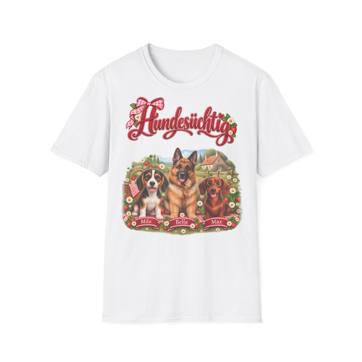 Personalisiertes T-Shirt – Hundesüchtig Erdbeer-Picknick – Foto 10
