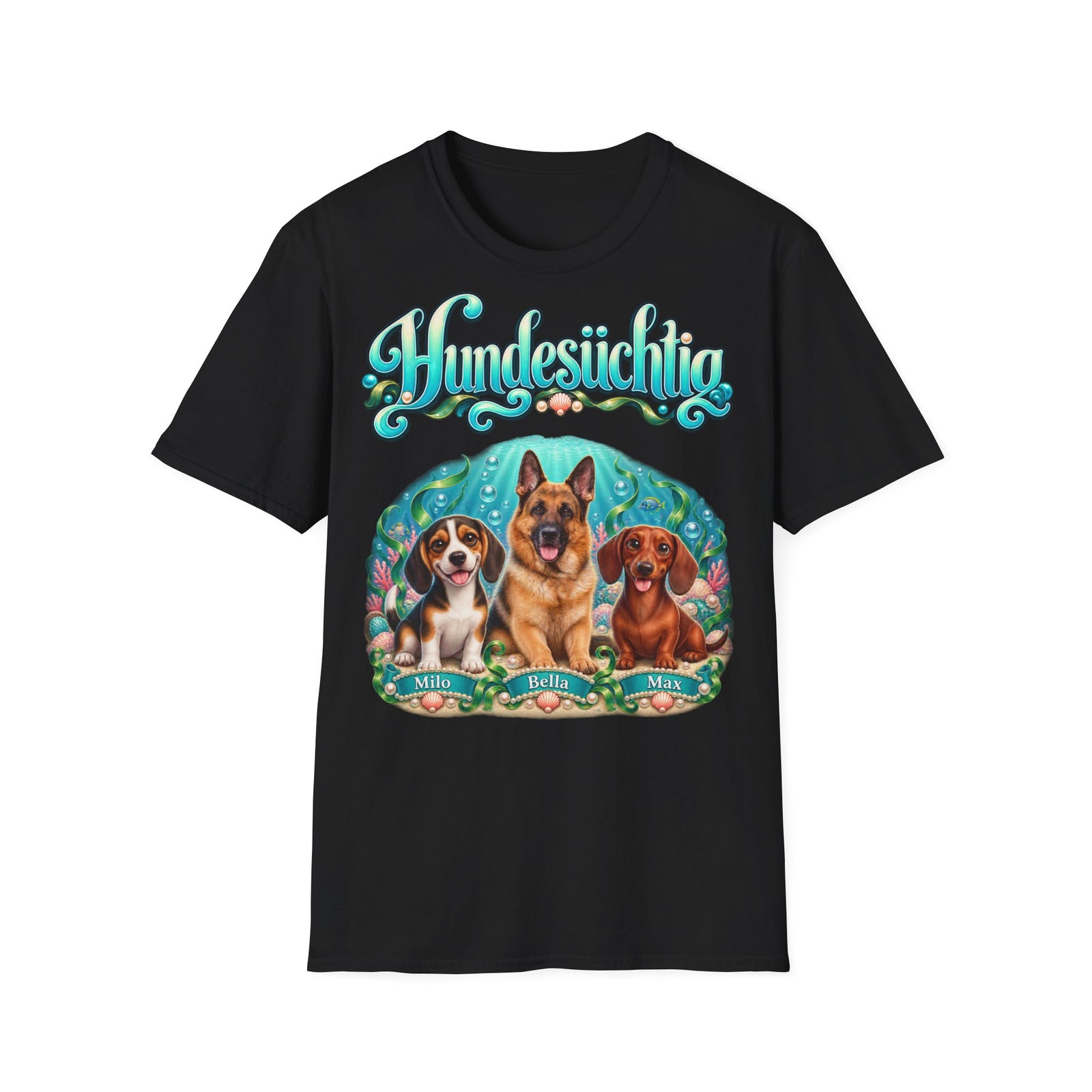 Personalisiertes T-Shirt mit Hunden – Hundesüchtig Unterwasser – Foto 13