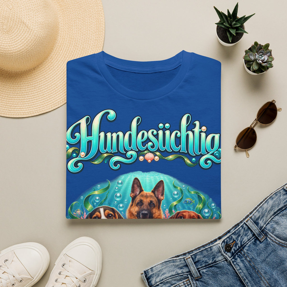 Personalisiertes T-Shirt mit Hunden – Hundesüchtig Unterwasser – Foto 5