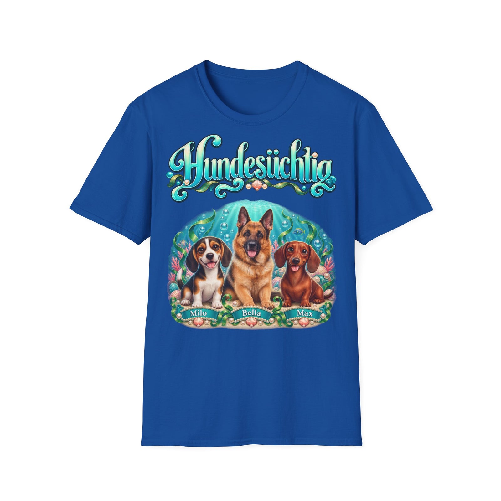 Personalisiertes T-Shirt mit Hunden – Hundesüchtig Unterwasser – Foto 4