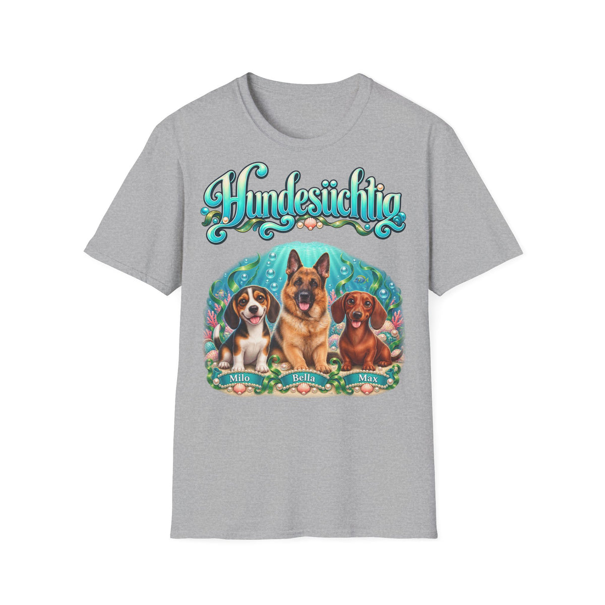 Personalisiertes T-Shirt mit Hunden – Hundesüchtig Unterwasser – Foto 7