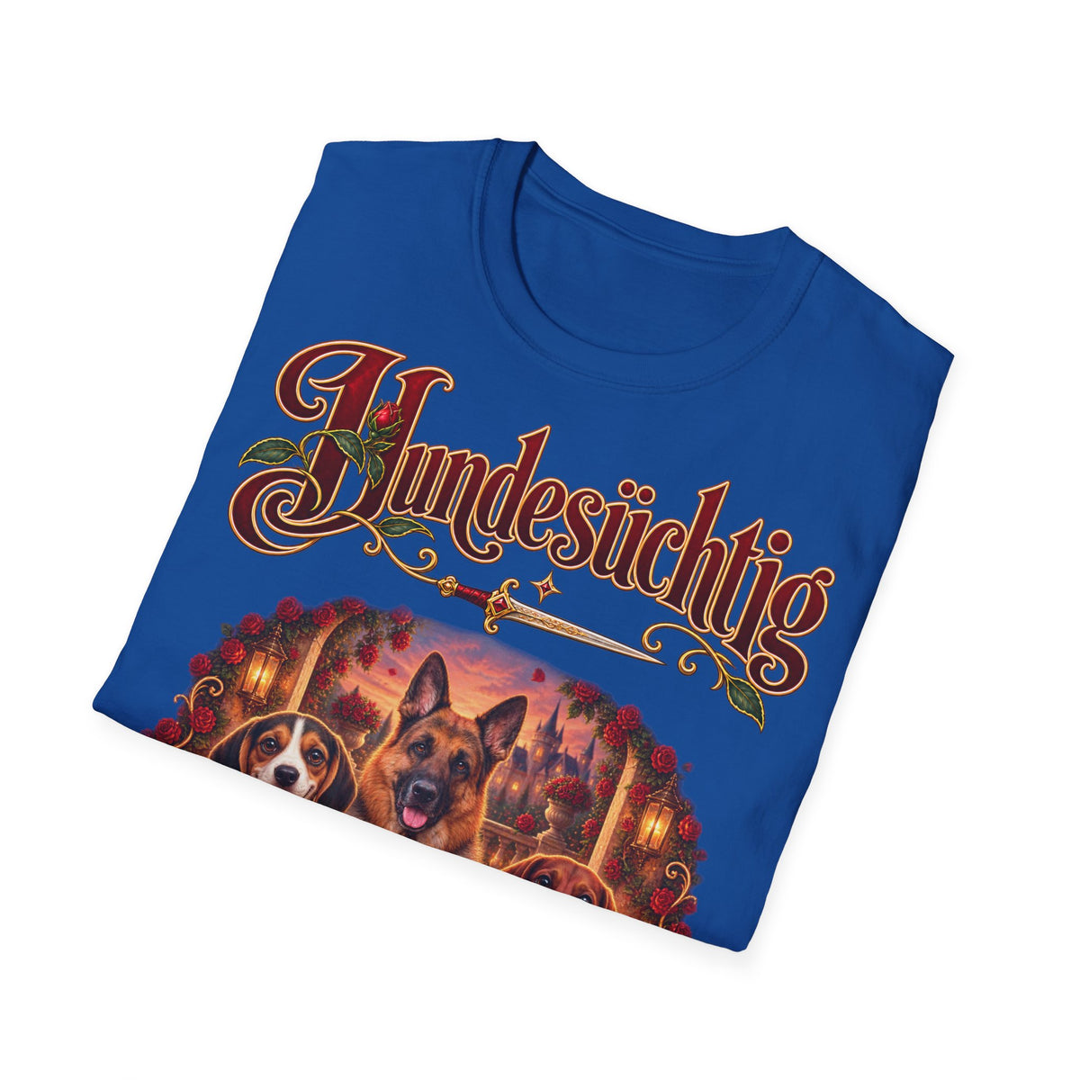 Personalisiertes T-Shirt – Hundesüchtig mit Rosen – Foto 6