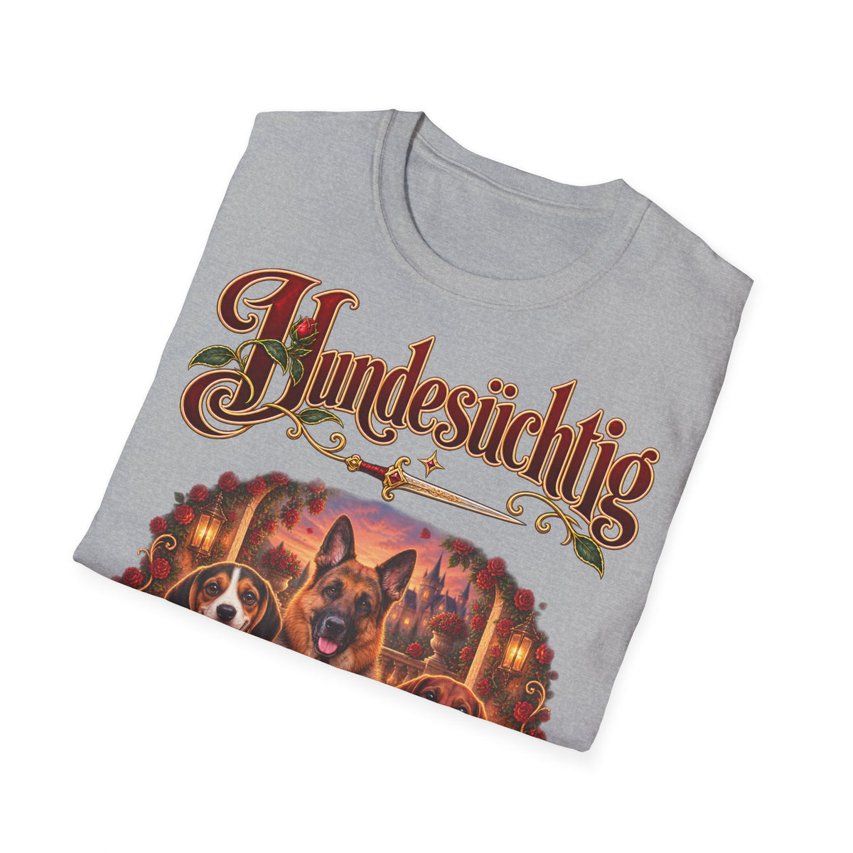 Personalisiertes T-Shirt – Hundesüchtig mit Rosen – Foto 9