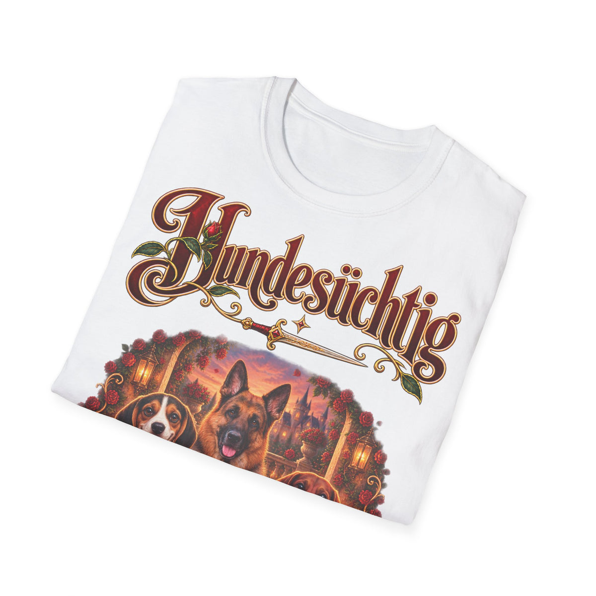 Personalisiertes T-Shirt – Hundesüchtig mit Rosen – Foto 12