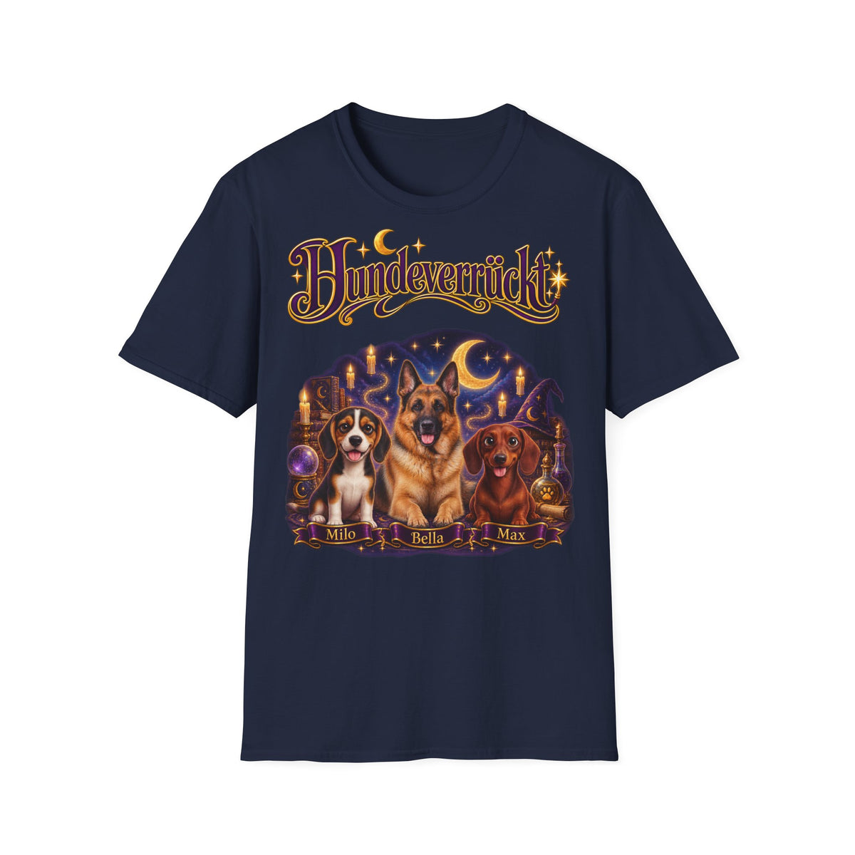 Personalisiertes T-Shirt – Hundeverrückt Zauberwelt