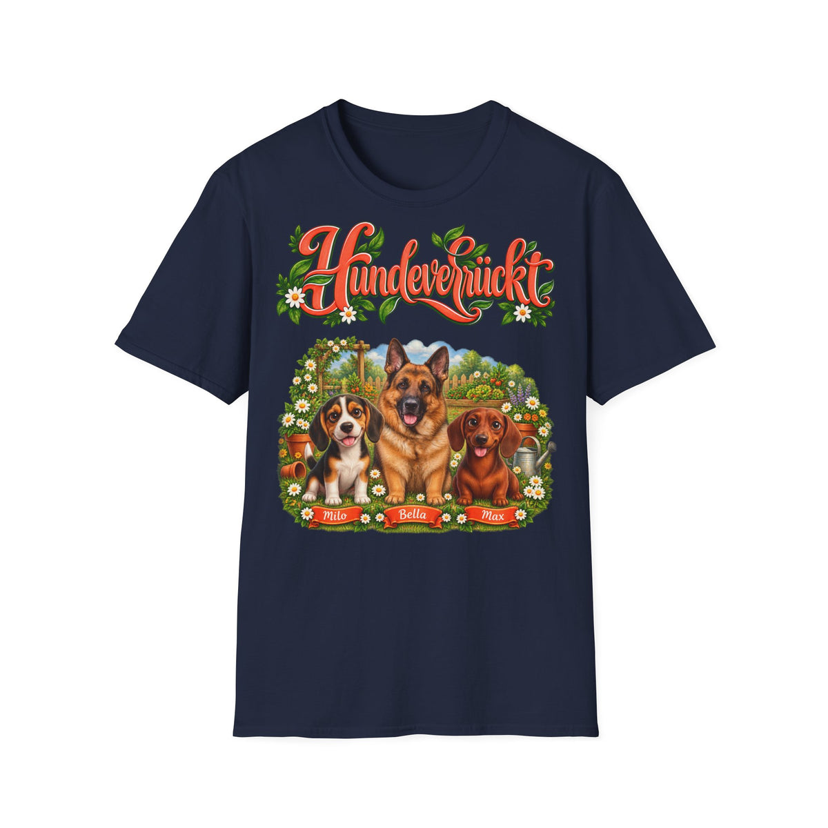 Personalisiertes Tshirt mit Hunden – Hundeverrückt