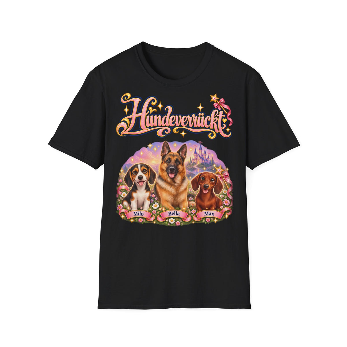 Personalisiertes T-Shirt mit Hunden – Hundeverrückt Märchenschloss – Foto 13