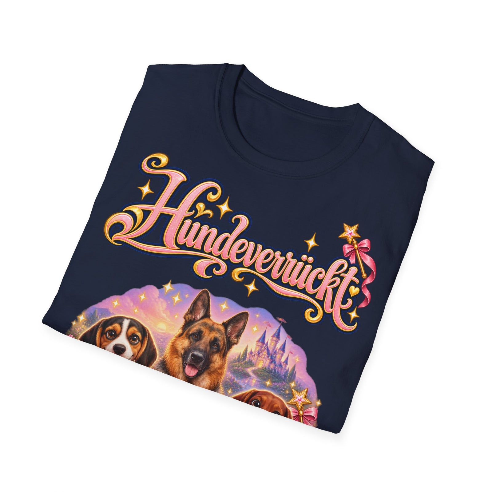 Personalisiertes T-Shirt mit Hunden – Hundeverrückt Märchenschloss – Foto 3