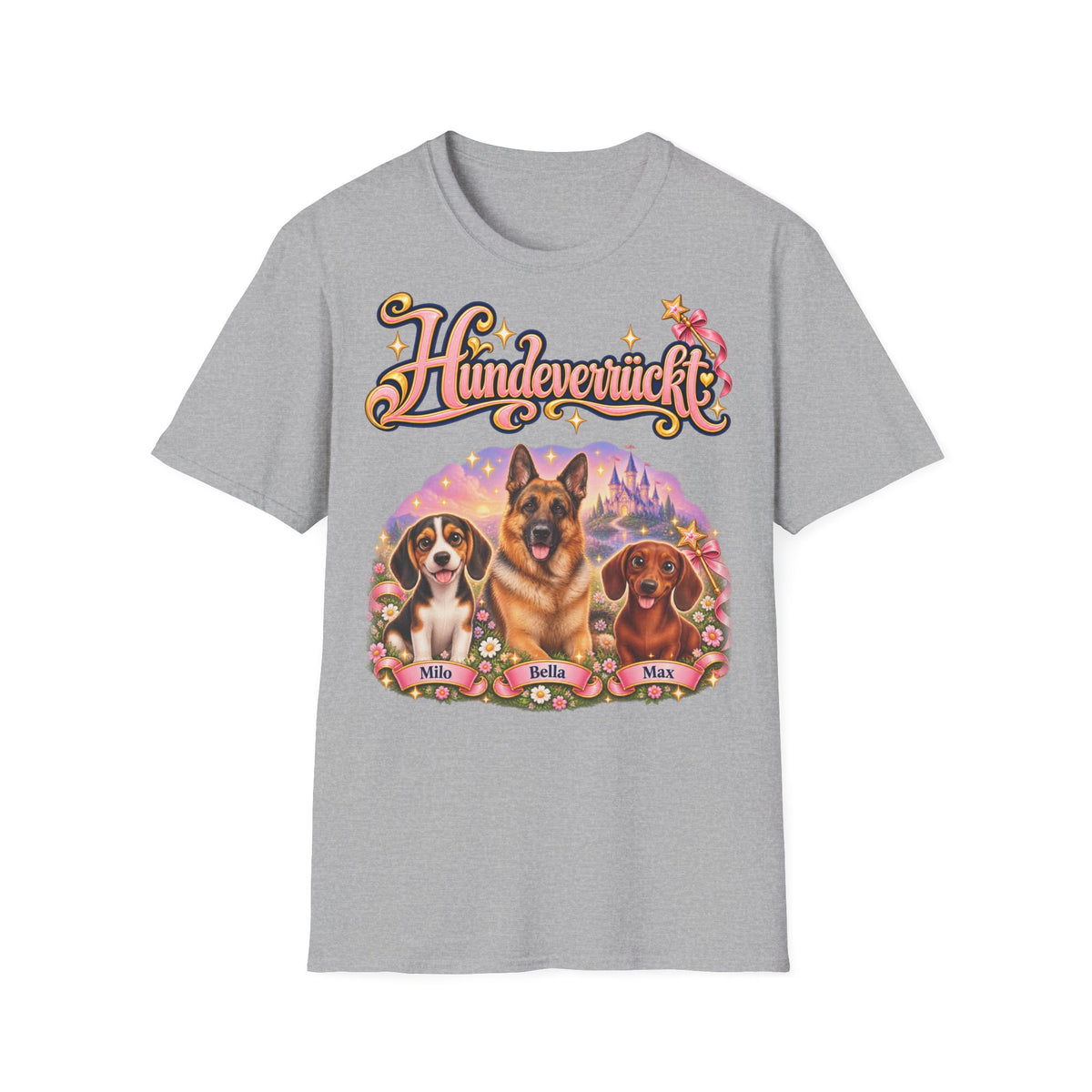 Personalisiertes T-Shirt mit Hunden – Hundeverrückt Märchenschloss – Foto 7