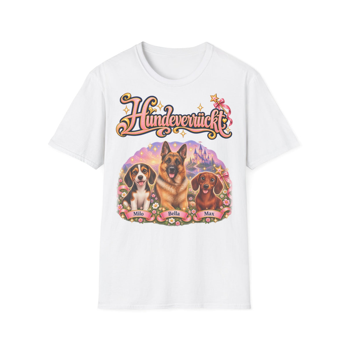 Personalisiertes T-Shirt mit Hunden – Hundeverrückt Märchenschloss – Foto 10