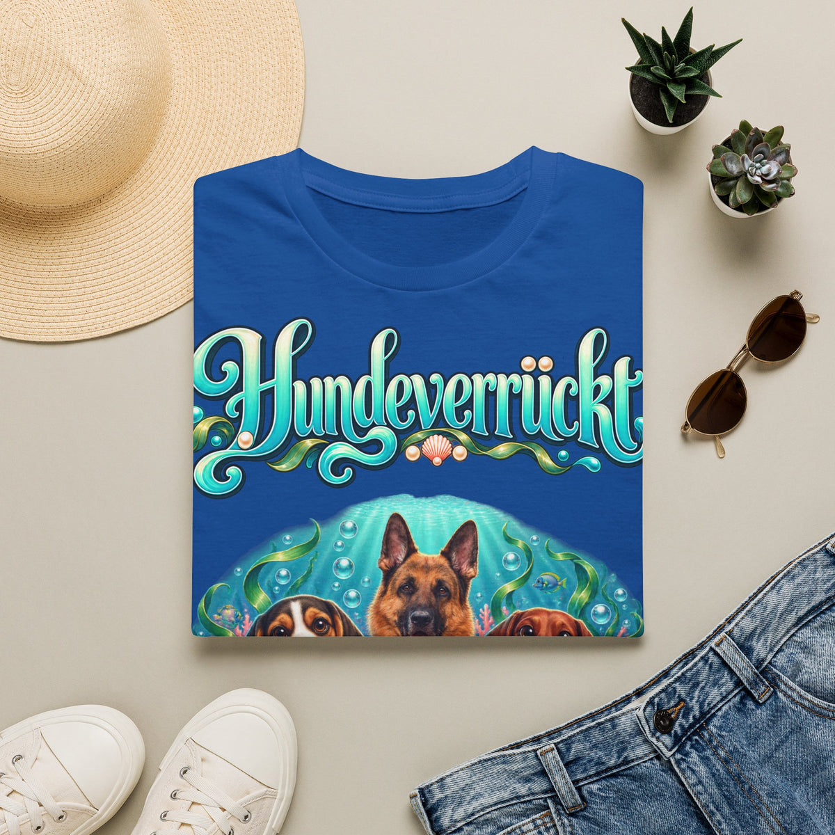 Personalisiertes T-Shirt mit Hunden – Hundeverrückt Unterwasserwelt – Foto 5