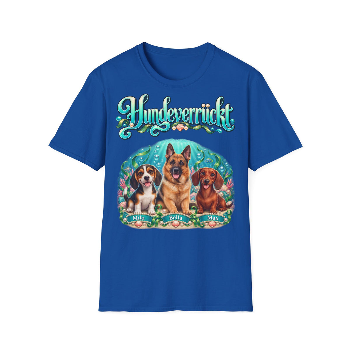 Personalisiertes T-Shirt mit Hunden – Hundeverrückt Unterwasserwelt – Foto 4