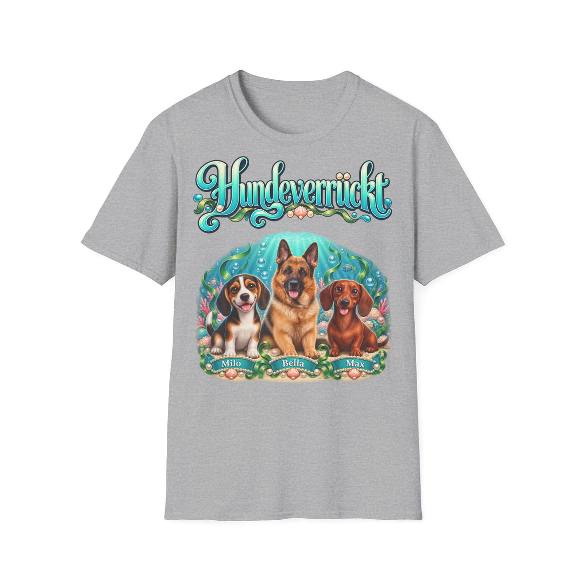Personalisiertes T-Shirt mit Hunden – Hundeverrückt Unterwasserwelt – Foto 7