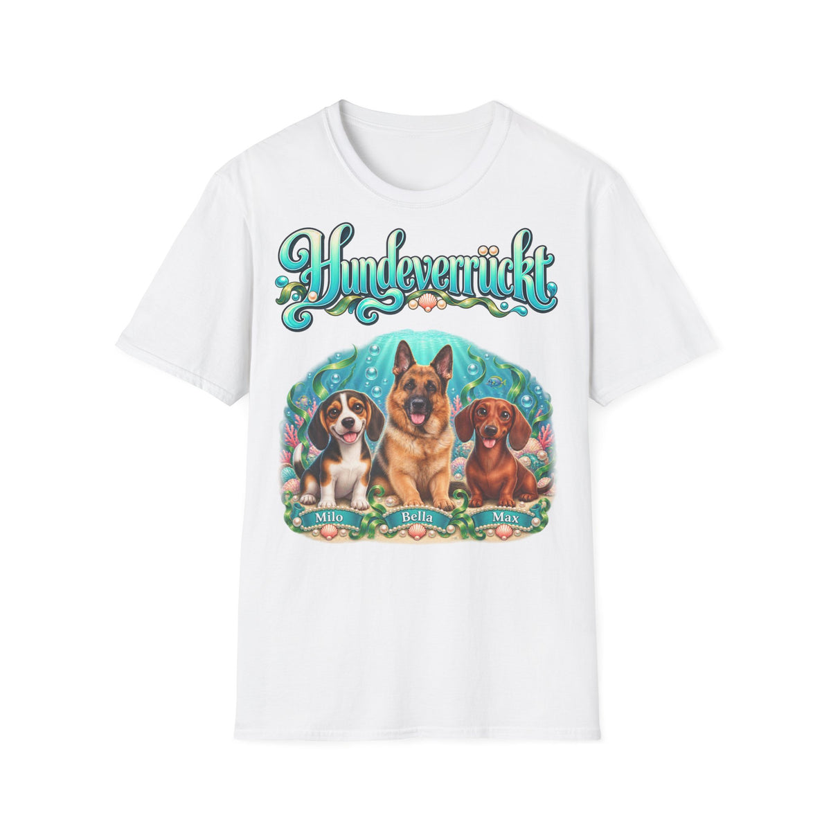 Personalisiertes T-Shirt mit Hunden – Hundeverrückt Unterwasserwelt – Foto 10