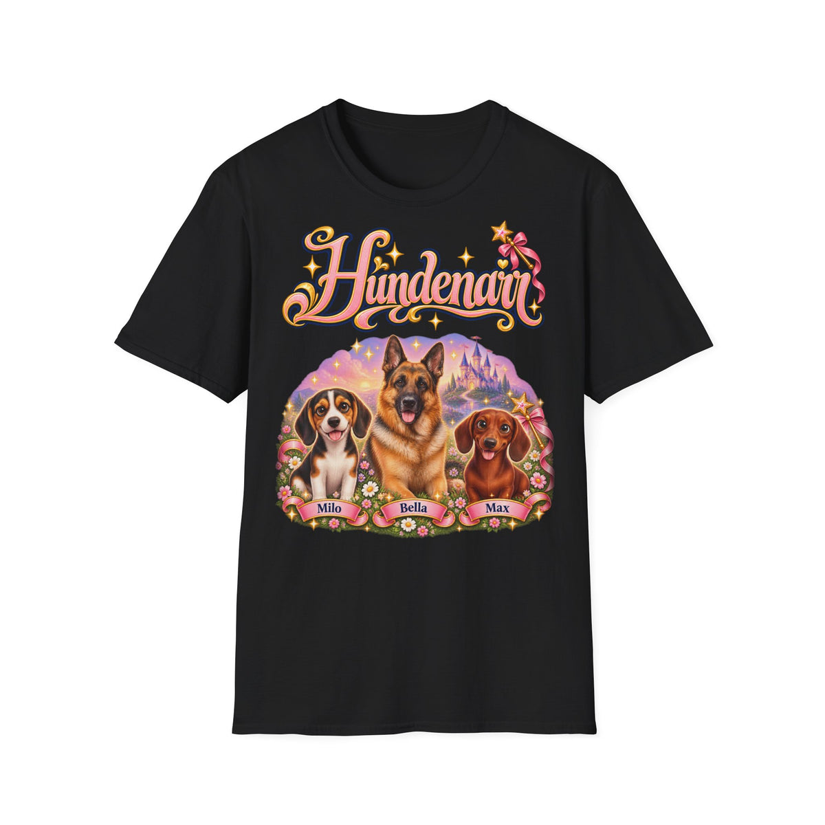 Personalisiertes T-Shirt mit Hunden – Hundenarr Märchenschloss – Foto 13
