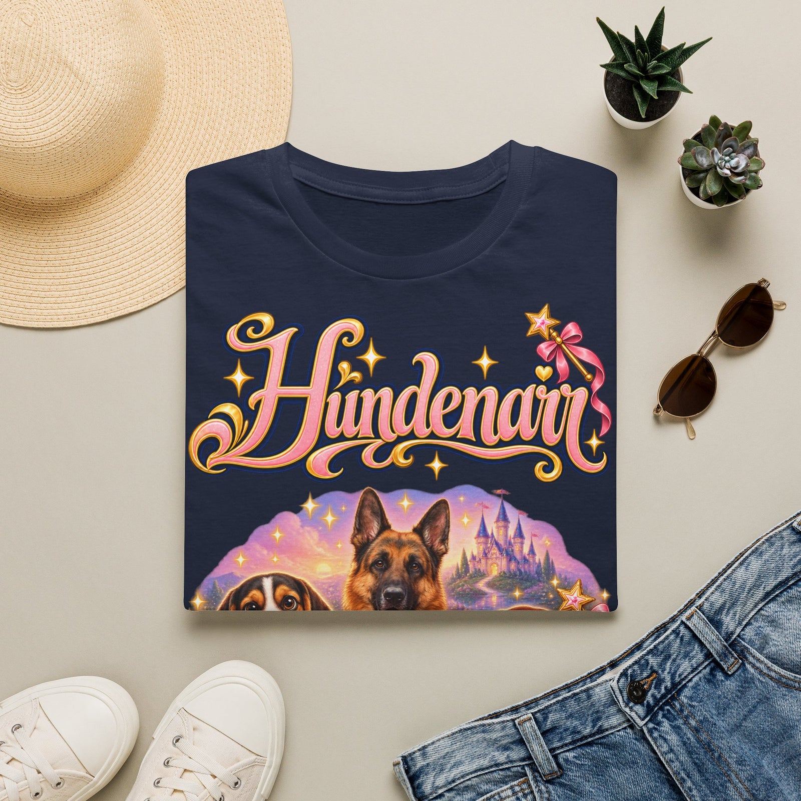 Personalisiertes T-Shirt mit Hunden – Hundenarr Märchenschloss – Foto 2