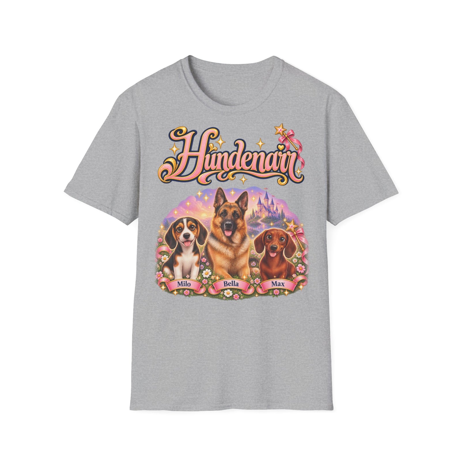 Personalisiertes T-Shirt mit Hunden – Hundenarr Märchenschloss – Foto 7