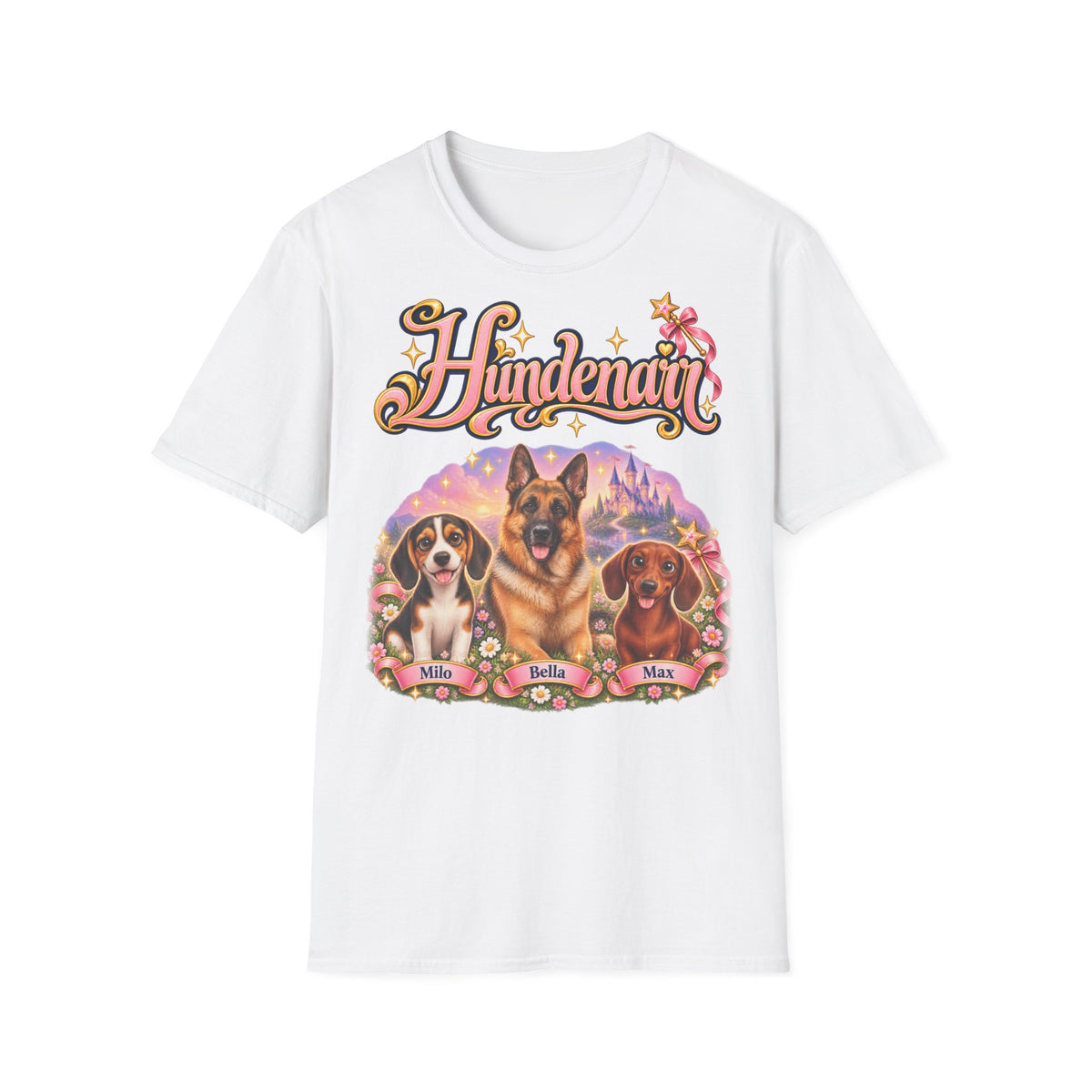 Personalisiertes T-Shirt mit Hunden – Hundenarr Märchenschloss – Foto 10