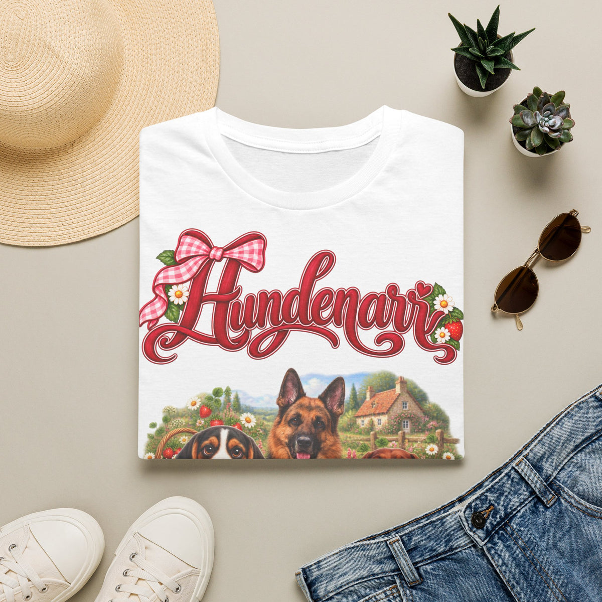 Personalisiertes T-Shirt – Hundenarr Erdbeer-Picknick – Foto 11