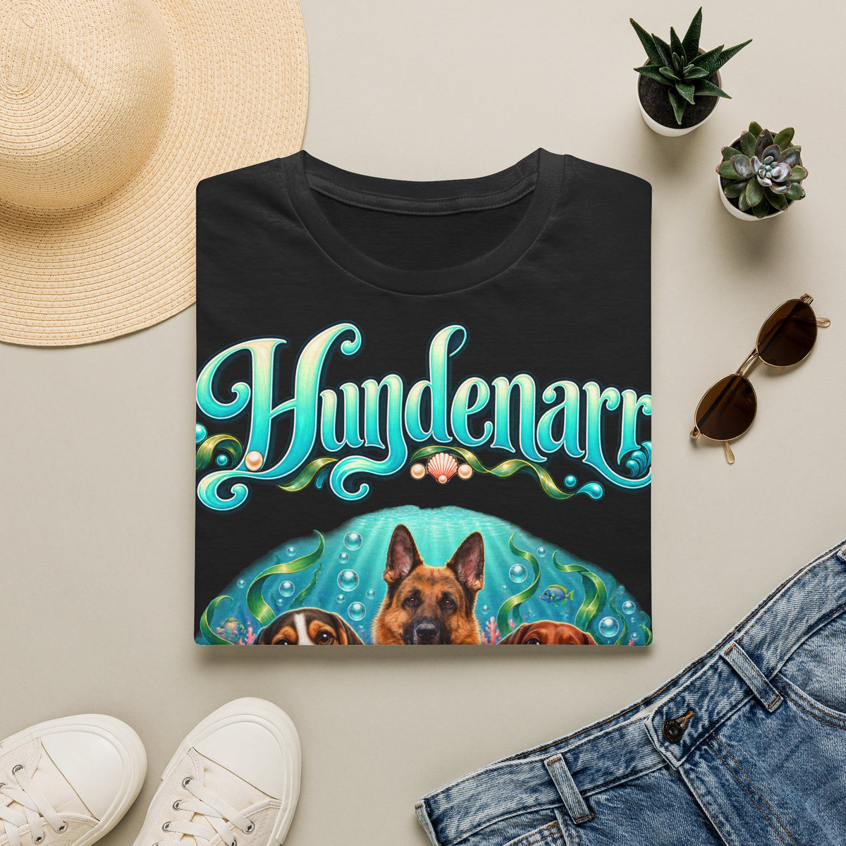 Personalisiertes T-Shirt mit Hunden – Hundenarr Unterwasserwelt – Foto 14