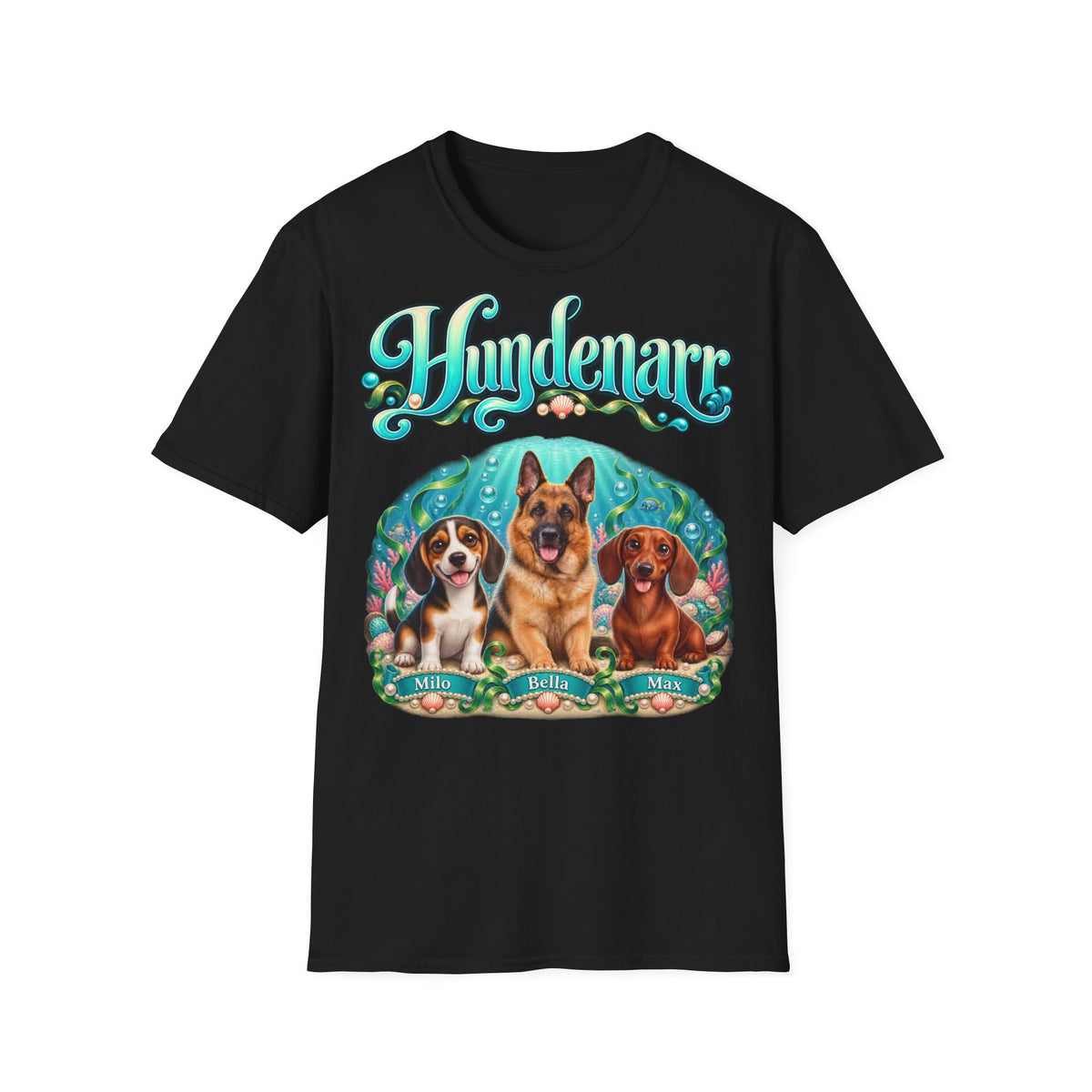 Personalisiertes T-Shirt mit Hunden – Hundenarr Unterwasserwelt – Foto 13
