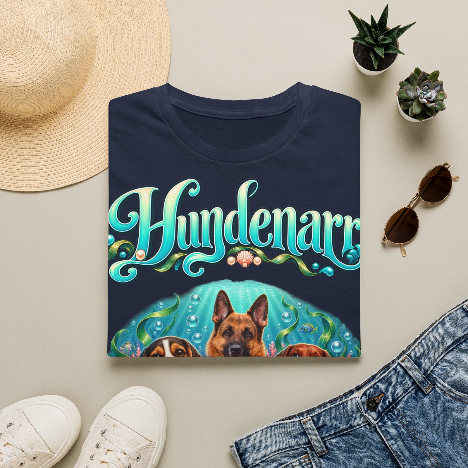 Personalisiertes T-Shirt mit Hunden – Hundenarr Unterwasserwelt – Foto 2