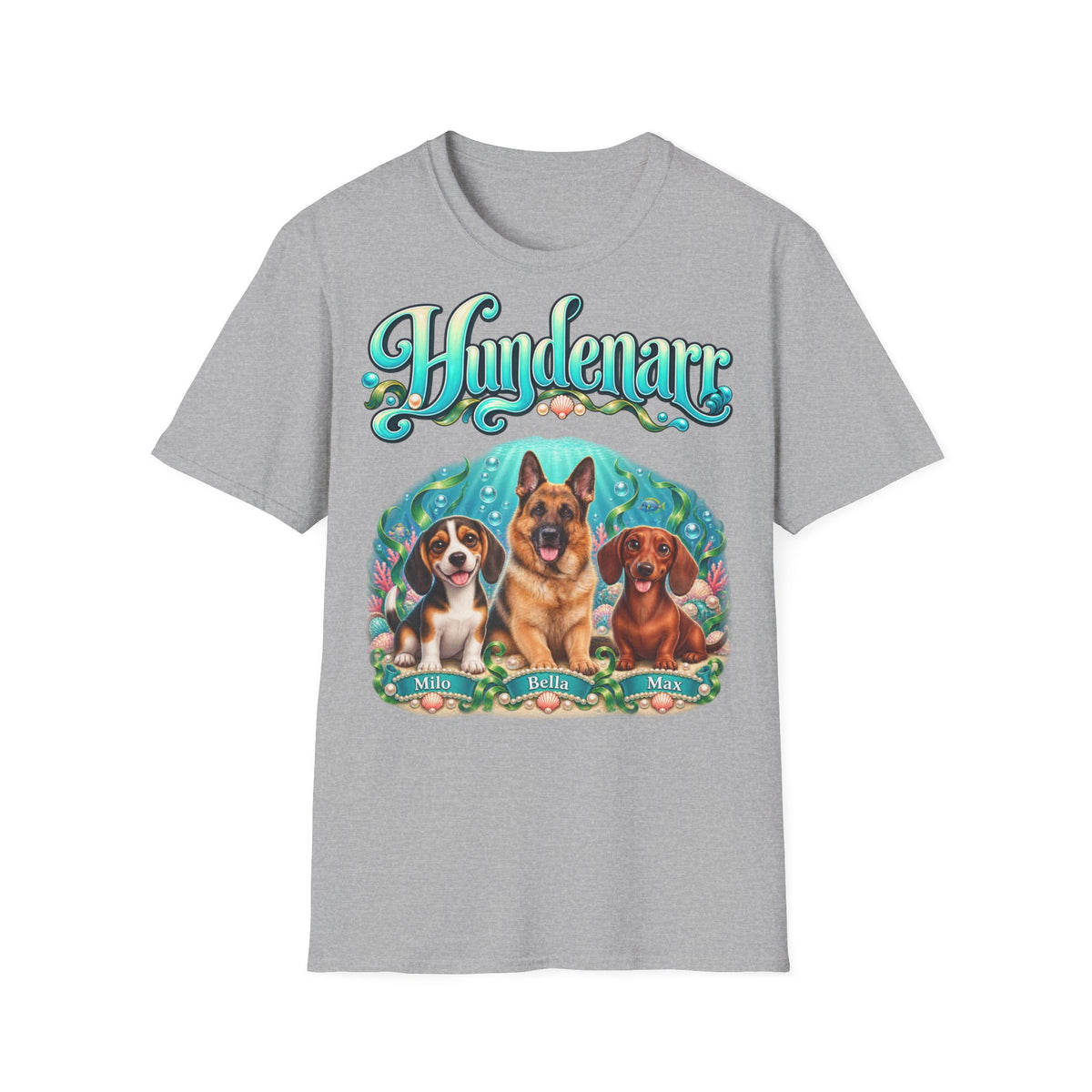 Personalisiertes T-Shirt mit Hunden – Hundenarr Unterwasserwelt – Foto 7