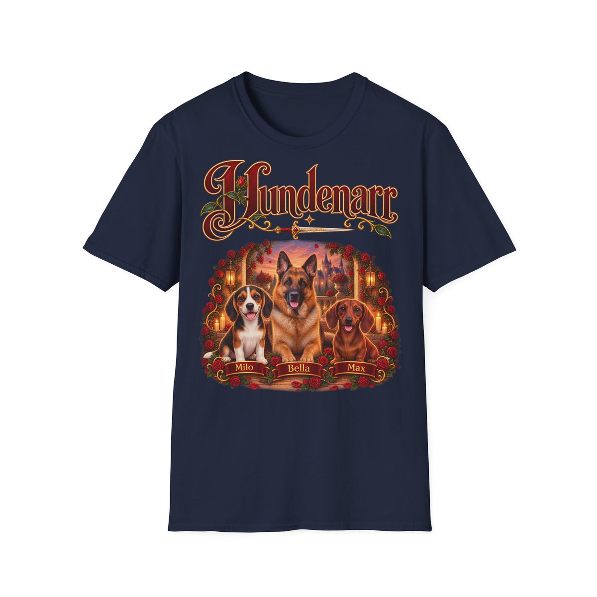 Personalisiertes T-Shirt mit Hunden – Hundenarr